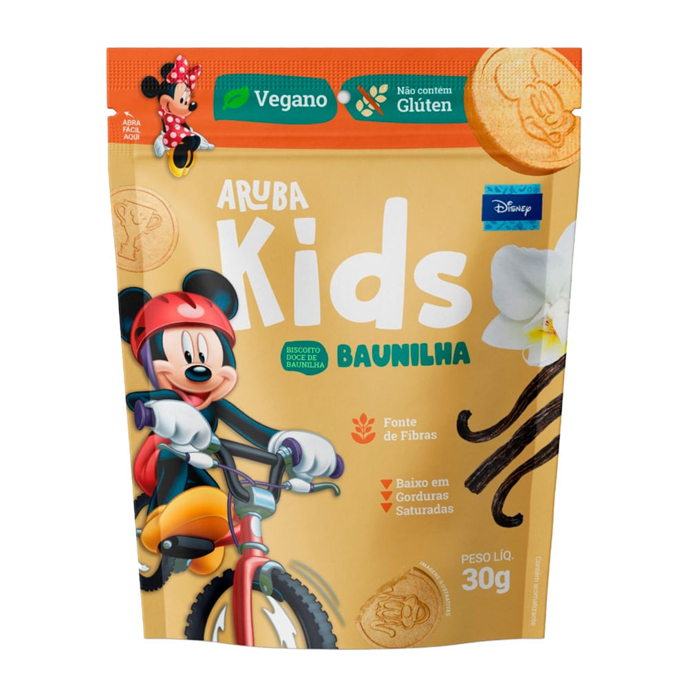 Biscoito Aruba Kids Disney Sabor Baunilha Vegano 30g - Food & Beverages