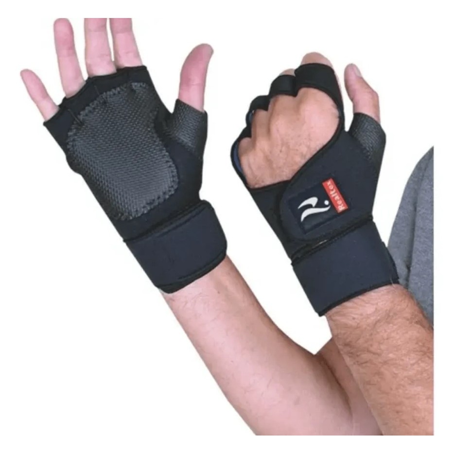Luva Protetor Palma Para Academia C/ Munhequeira Fitness Ginástica Ref.0704 em Oferta na Shopee