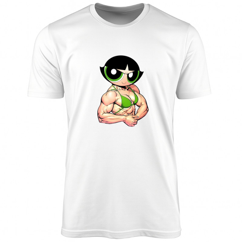 Camiseta Feminina Academia 100% Algodão  Camisa Fitness  Estampa Meninas Superpoderosas docinho  Treino