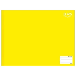Caderno Brochura 24,8x19cm Meia Pauta 96 Folhas Class Amarelo Foroni