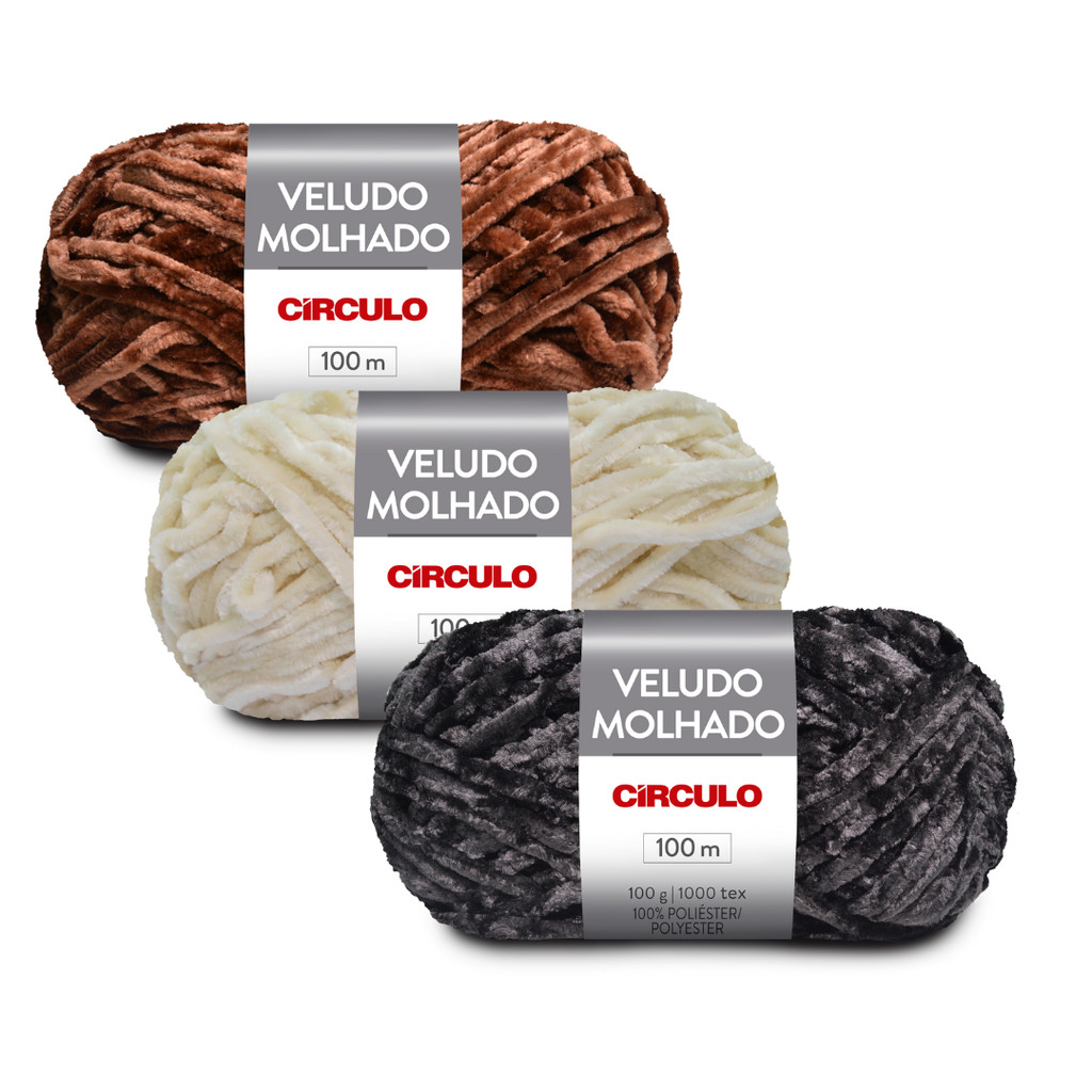 Fio Veludo Molhado CIRCULO - croche bordado em Oferta na Shopee