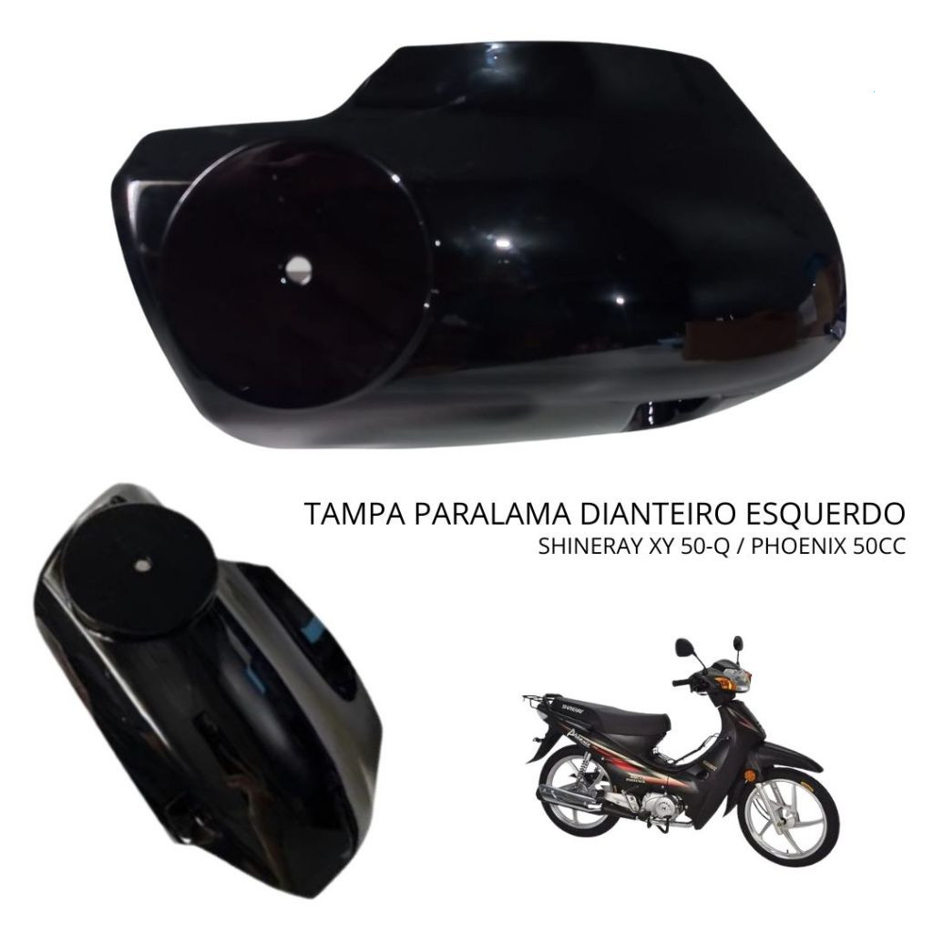Tampa Do Paralama Shineray Xy 50Q Phoenix Dianteiro Lado Esquerdo - Preto