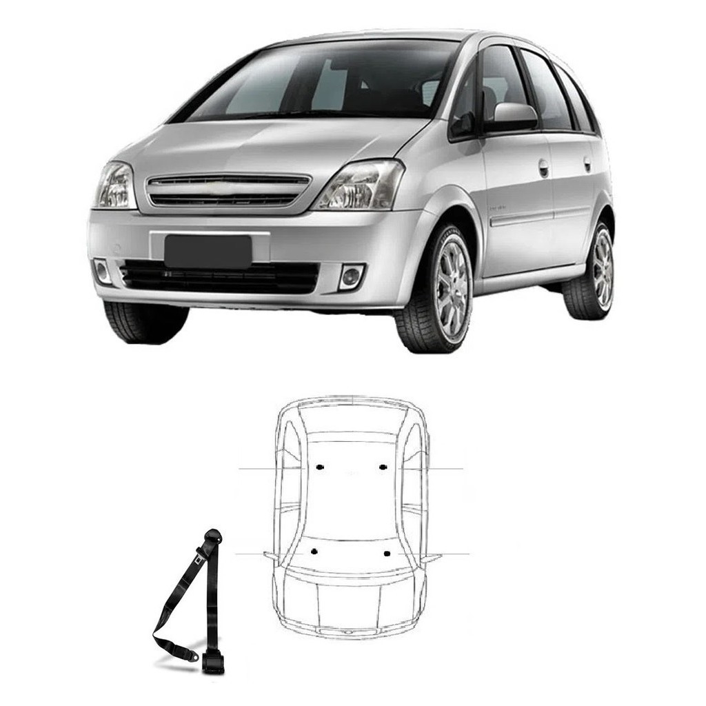 Cinto de Segurança retrátil de 3 pontos dianteiro GM Meriva