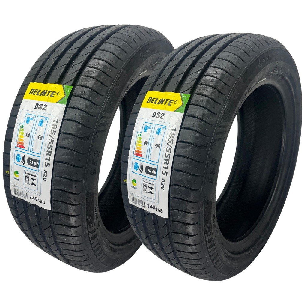 Kit 2 Pneus 185/55R15 82V Delinte DS2 Aro 15 Radial Chevrolet Spark Fiat 500 Mazda 2 VW Polo Aro 15 em Oferta na Shopee