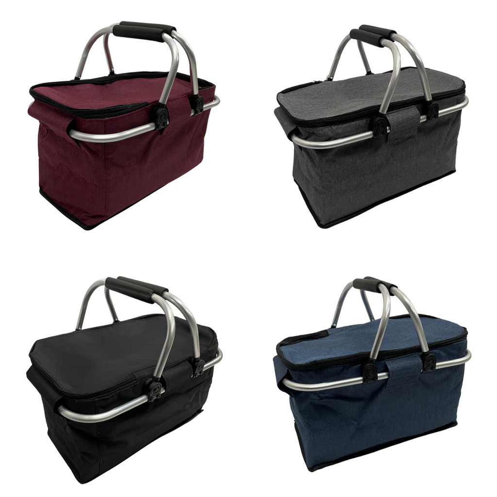 Cesta Termica Bolsa Piquenique Dobrável Praia Lanche Camping 40x20x23cm Escolha a Cor
