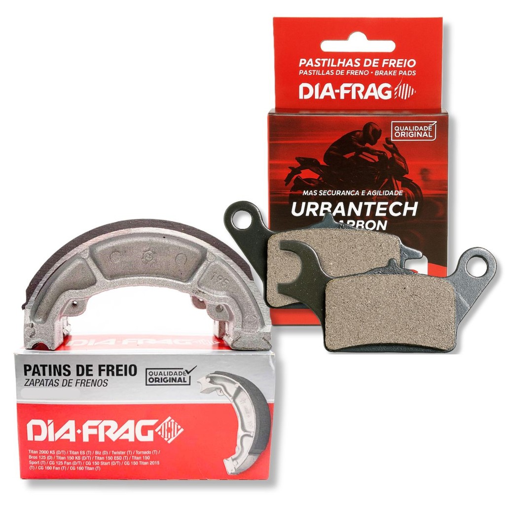 Kit Pastilhas e Lonas de Freio Biz 125 Ex 2025-2026 Diafrag em Oferta na Shopee