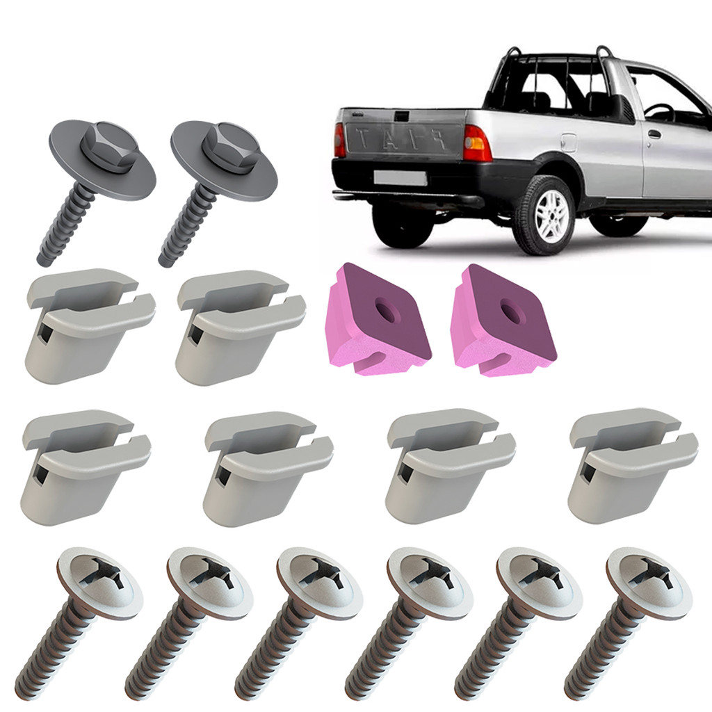 Kit Grampo Presilha 16 Peças Moldura Paralama Traseiro Palio Weekend Adventure 96 97 98 99 00 A 07