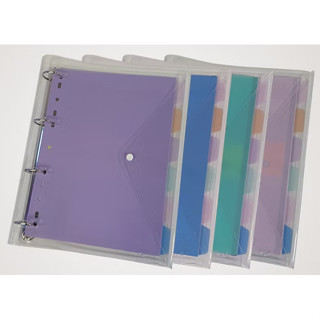 Fichário Universitário com Botão Tons Pásteis Com Bloco de Folhas e Divisórias ACP em Oferta na Shopee