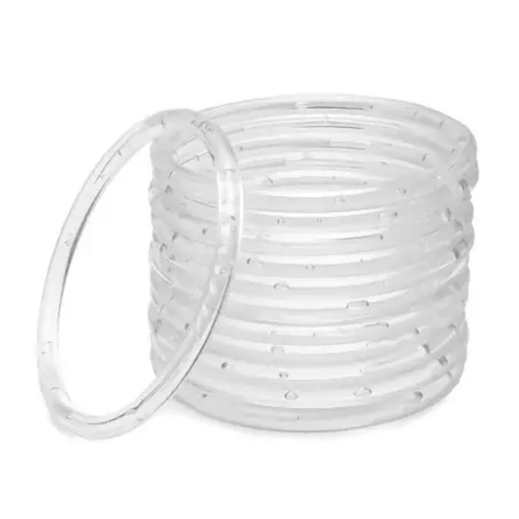 Argola de Plástico Acrílica - Transparente - 80mm - 36 Peças