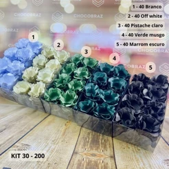 Kit 200 Forminhas de Doces Festa 5 Cores Off White + Pistache Cl + Verde Musgo + Branco + Marrom Es (CHOCO)