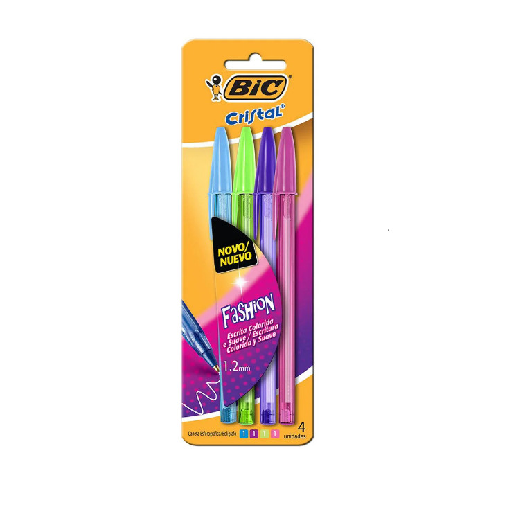 KIT 4 CANETA BIC FASHION PONTA MEDIA ESFEROGRAFICA em Oferta na Shopee