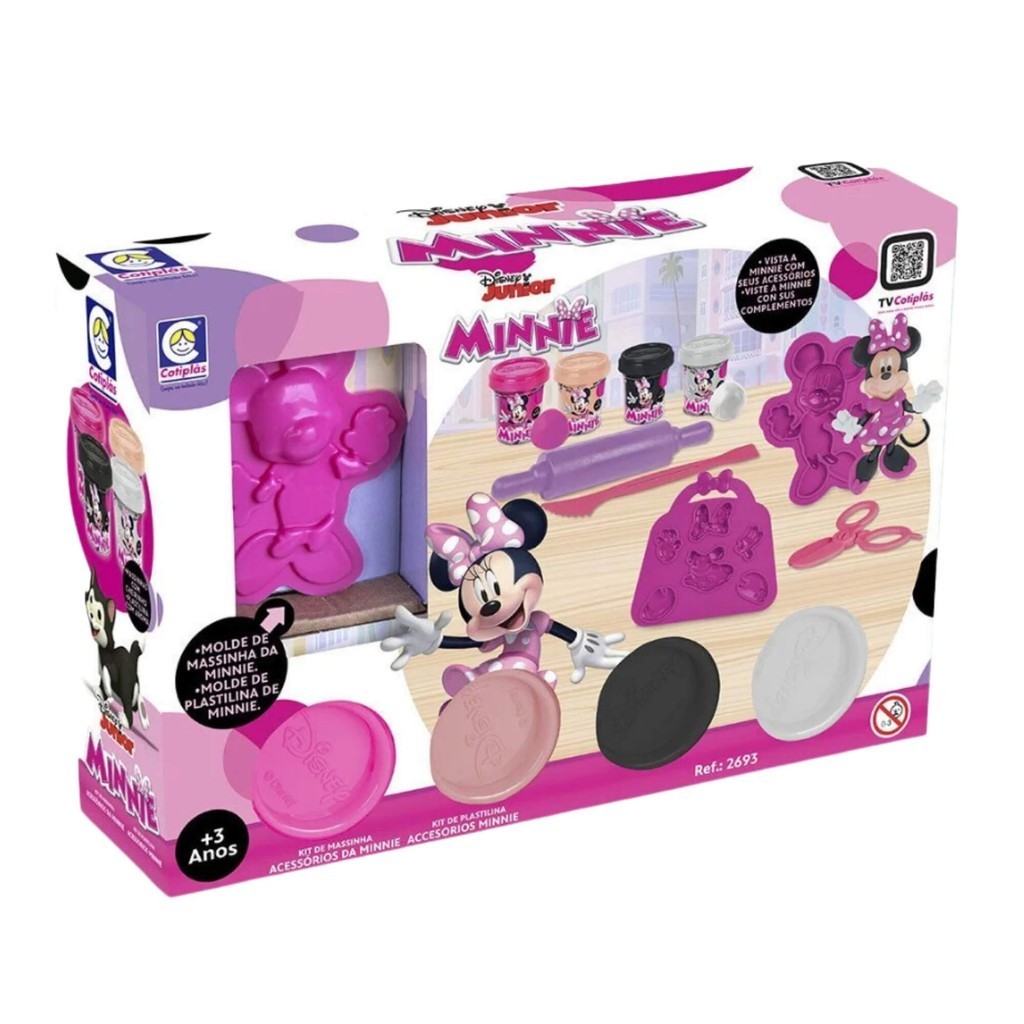 Brinquedo Kit de Massinhas Minnie Acessórios Cotiplás - 2693 - Mom & Baby