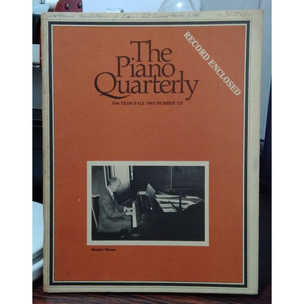 The Piano Quarterly - 31st Year/Fall 1983 - Number 123 de Maurice Hinson