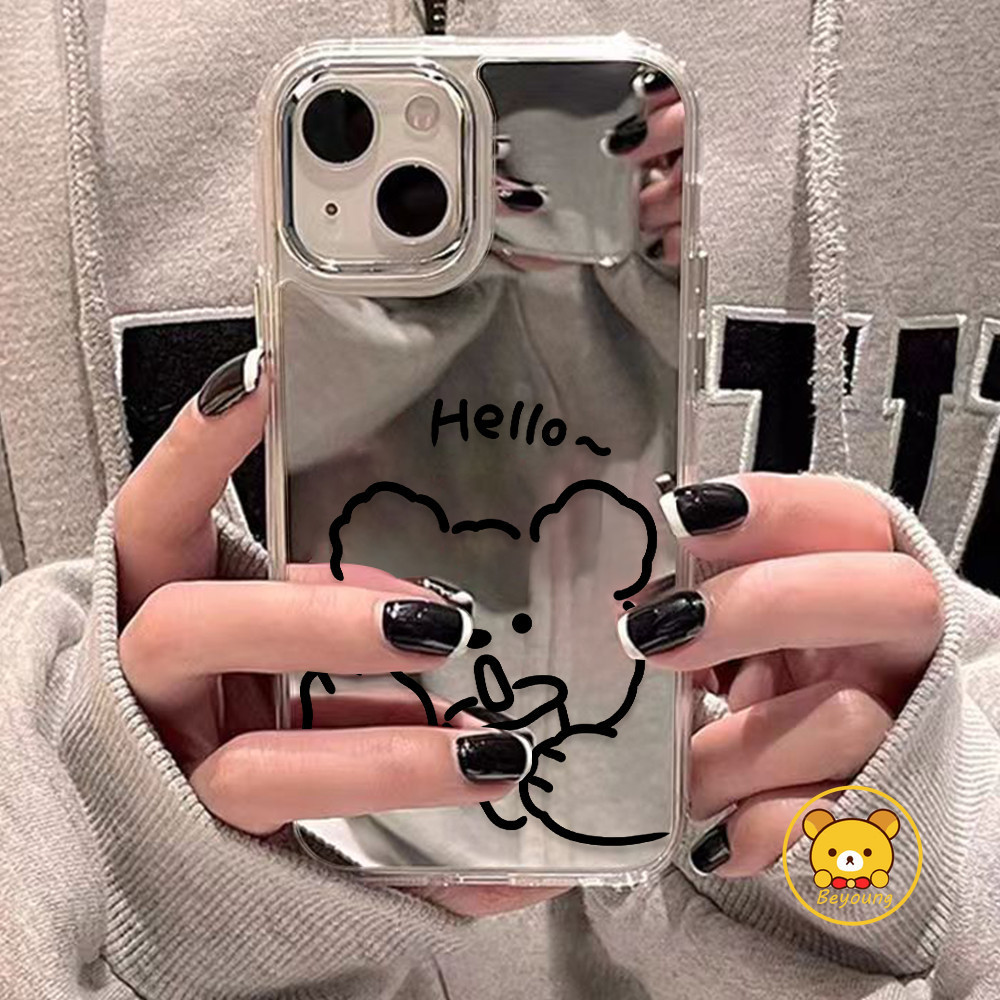 Capas Espelhadas De Urso Fofo Para Motorola Moto G22 E32 G75 G15 Power G05 G04S E15 S50 E22 E22i E20 E13 E7 Edge 50 Fusi