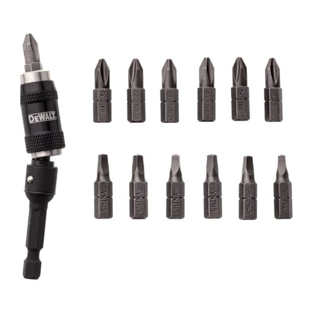 Jogo De Bits Com Adaptador Angular 14 Pcs Dewalt Dwpvtc14
