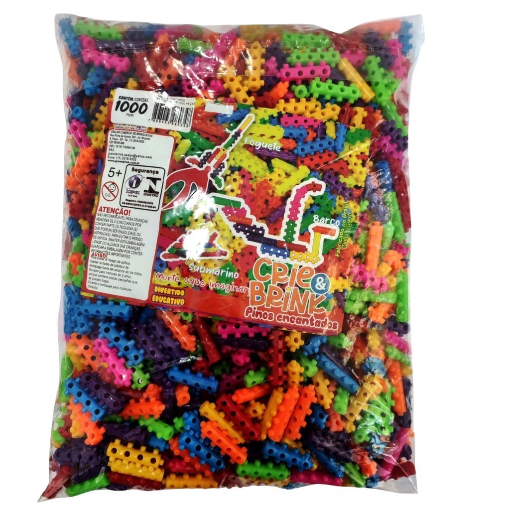 Brinquedo de Montar Pinos Encantados Colorido Embalagem com 1000 Peças Bebe Criança Infantil Encaixe Brinquedo em Oferta na Shopee