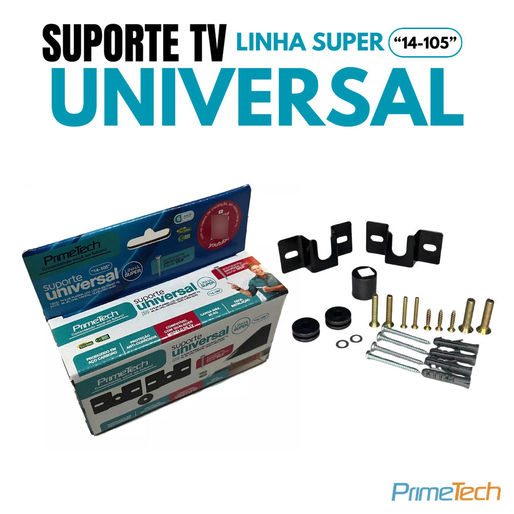 SUPORTE TV UNIVERSAL 14-105 POLEGADAS FIXO LINHA SUPER PrimeTech