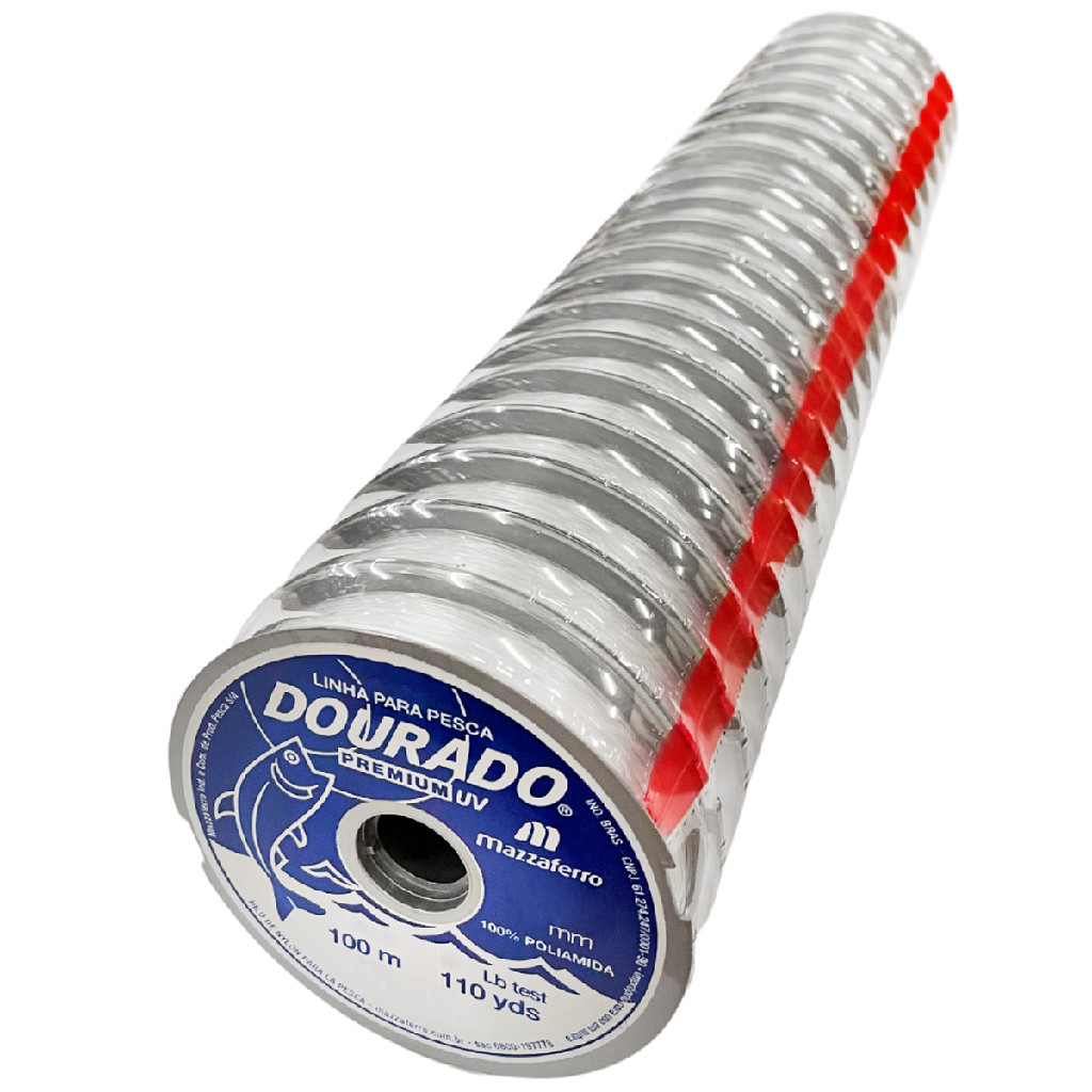 20pç Linha Mono Dourado Premium 0,30mm 10lb 100m Mazzaferro em Oferta na Shopee