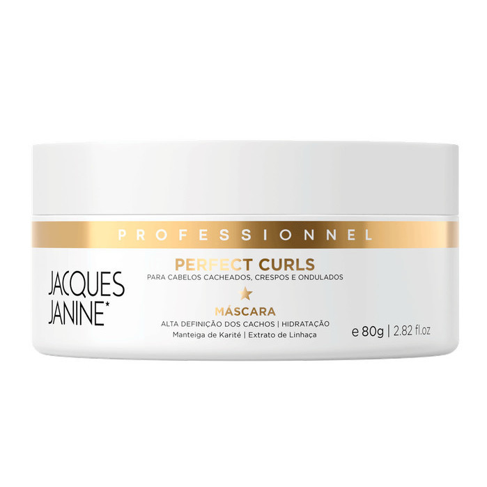 Máscara Tratamento Creme Cabelos Ondulados Cacheados Crespos Perfect Curls Jacques Janine 80g em Oferta na Shopee