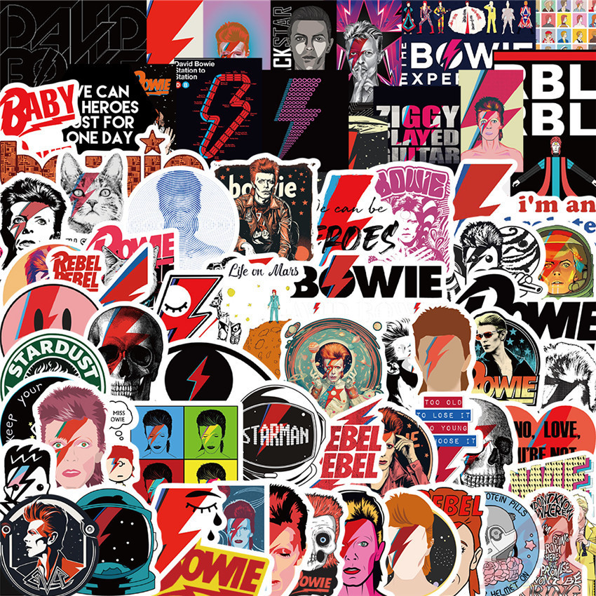 100Pcs/Set ❉ David Bowie . Adesivos Punk Rock Band Autocolantes À Prova D'água Da Moda DIY Doodle
