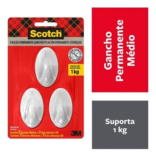 Gancho 3M SCOTCH Medio Branco 3 Unidades em Oferta na Shopee