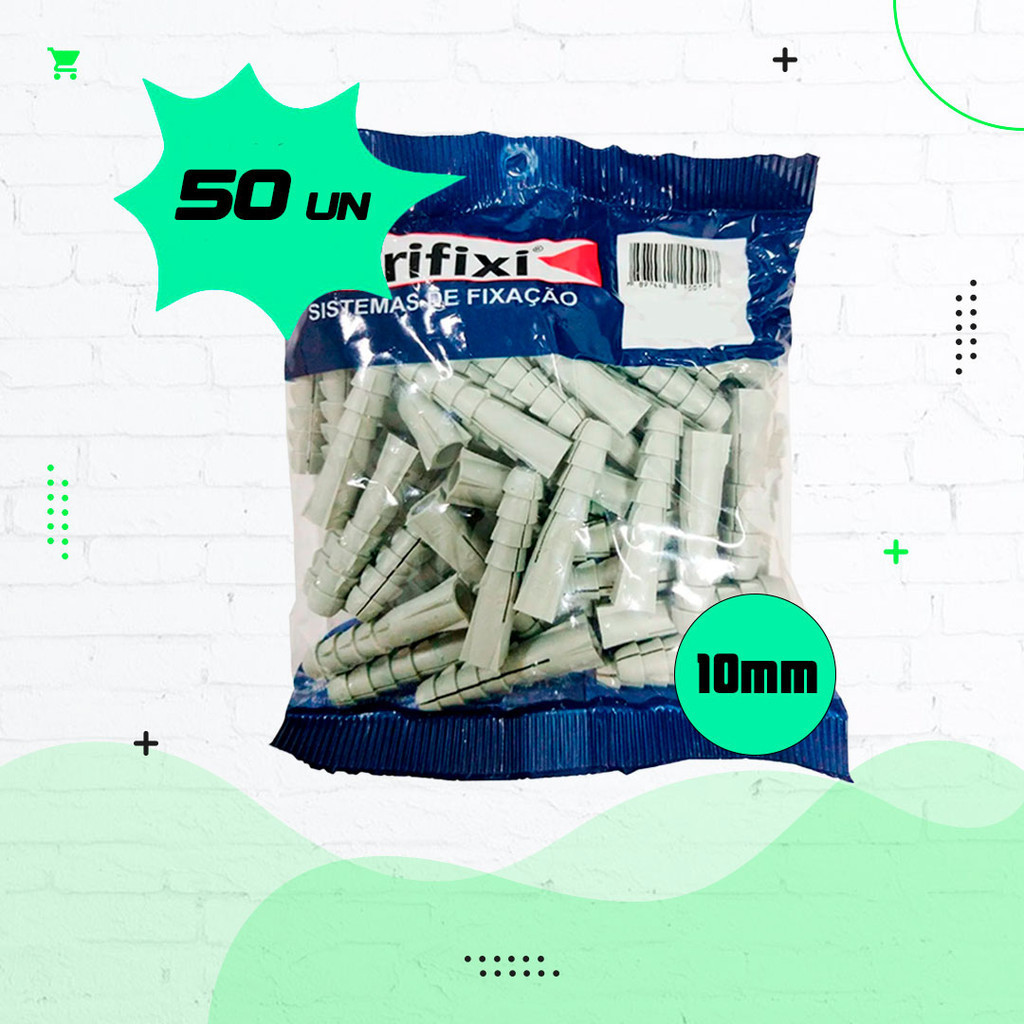 Bucha para fixação 10mm - 50 Un - Trifixi