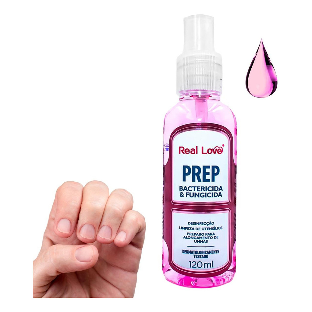 Prep Real Love Spray Bactericida 120 Ml Para Cuidado De Unha em Oferta na Shopee