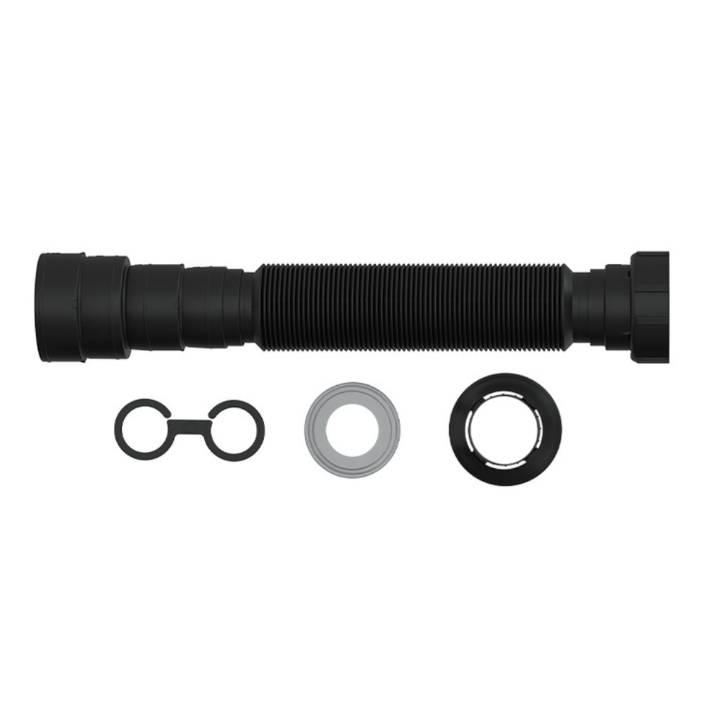 Sifão Tubo Extensivo C/Porca PP C/Canopla 70CM - Blukit Preto