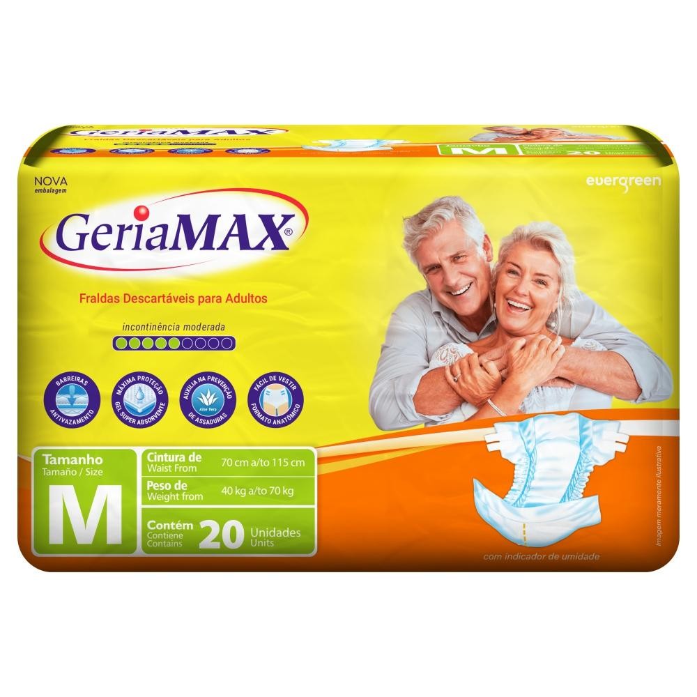 Fralda Geríatrica Geriamax M com 20un Embalagem Econômica