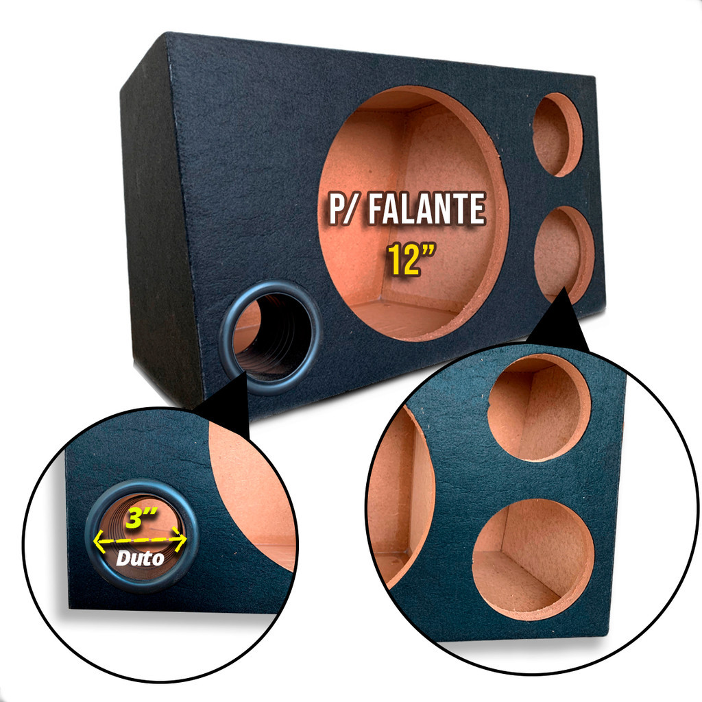 Caixa Som Vazia Trio 12 Polegadas Dutada C/ Divisória MDF 100% 15mm 38 Litros em Oferta na Shopee
