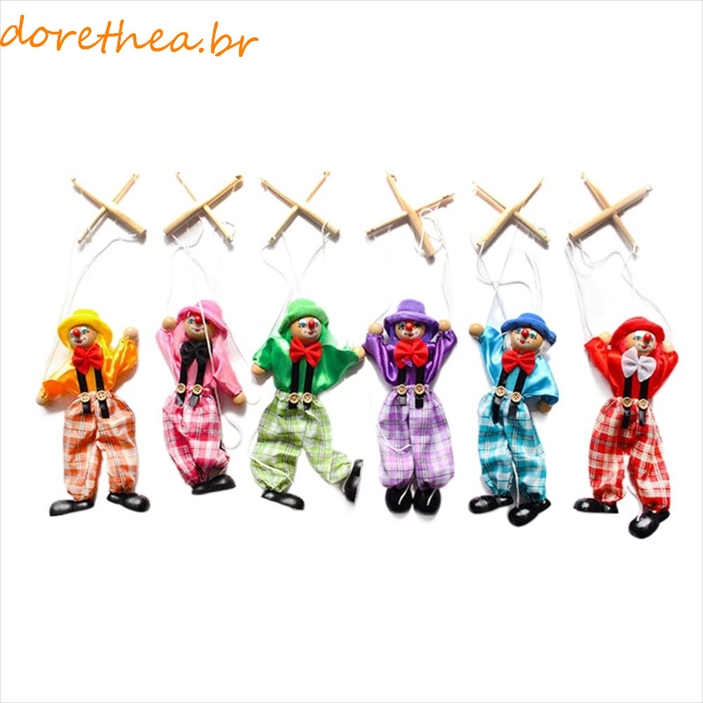 DORETHEA Marionete Palhaço Colorido Para O Ano Novo Fantoche De Brinquedo Feito A Mão Crianças