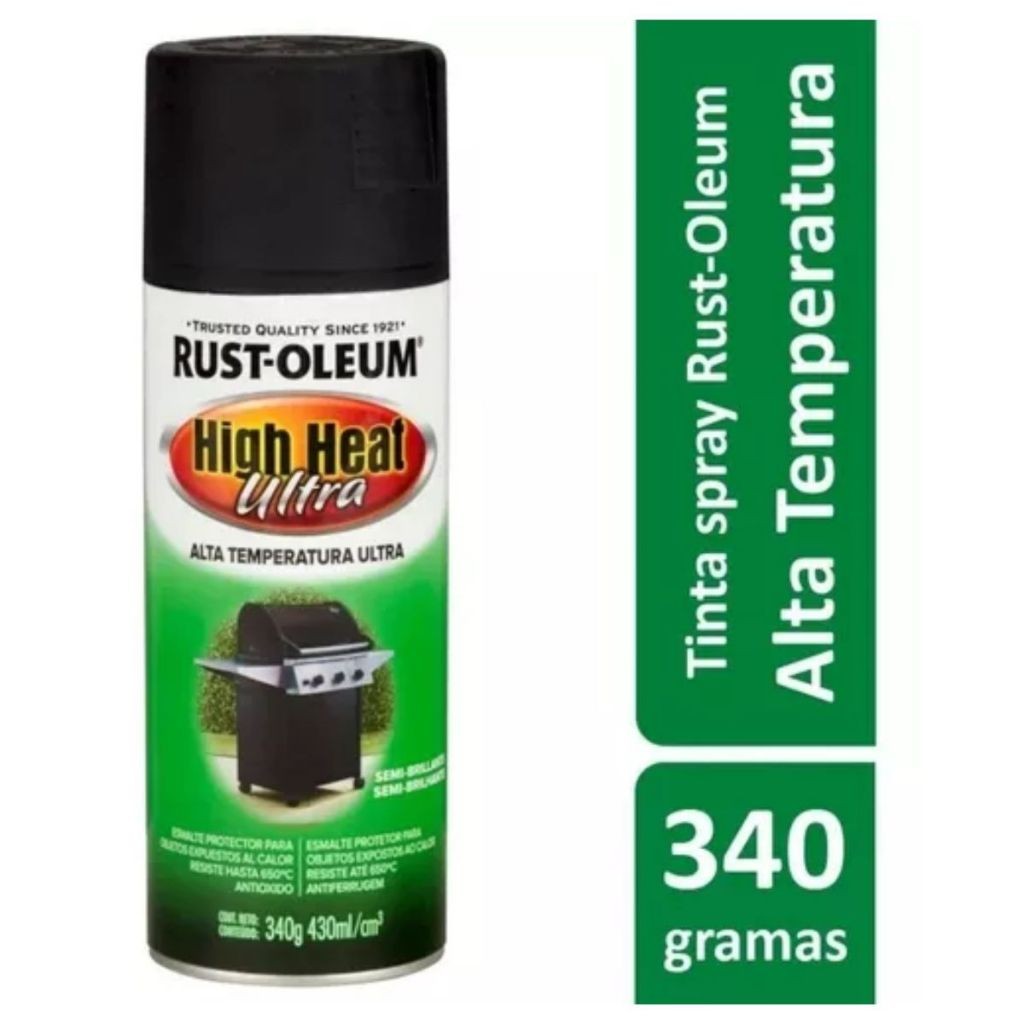Spray Alta Temp Churrasqueira 650°c Preto Brilhante Rust Oleum - Home & Living