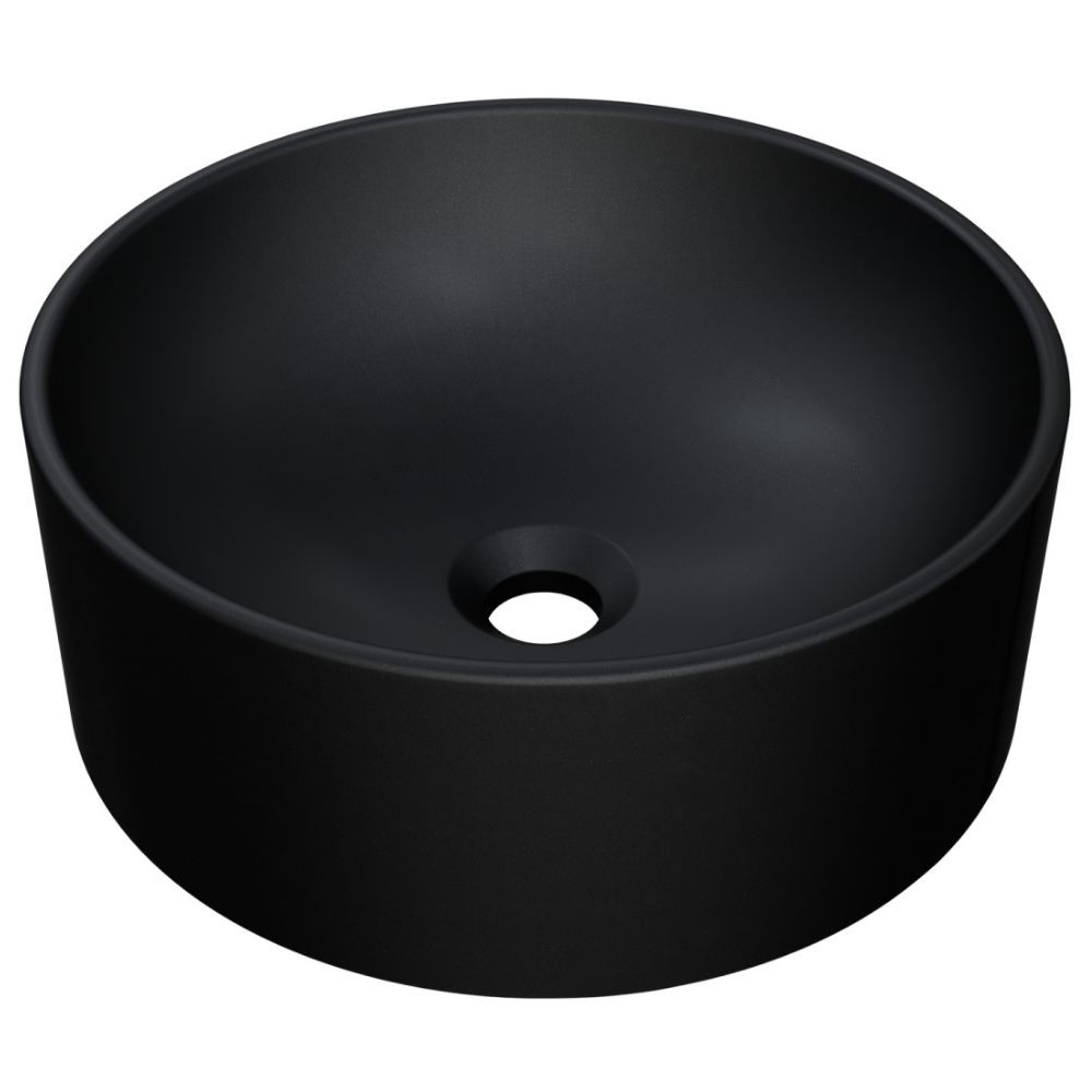 Cuba de Apoio Redonda Para Banheiro Lavabo C01 BL34W Preto Matte Fosca  - Lyam - Home & Living