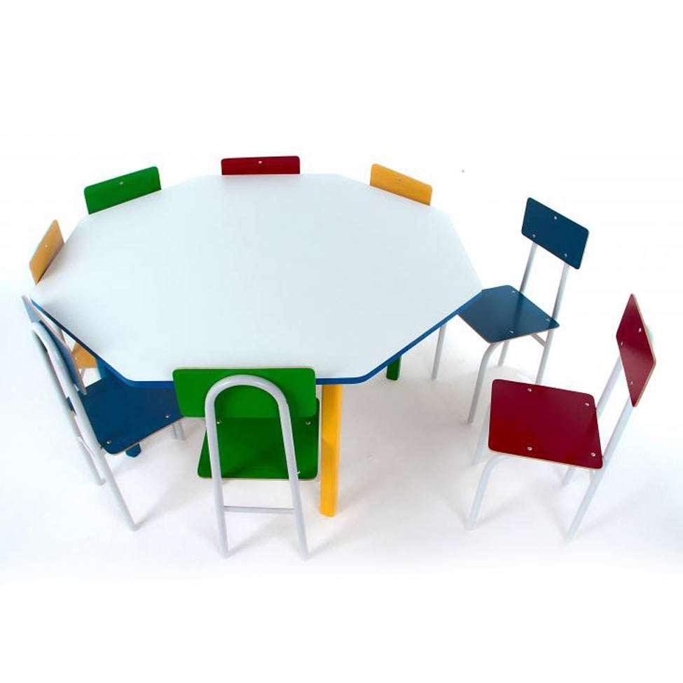 Conjunto de Mesa Oitavada com 8 Cadeiras Umbridge Colorido - Home & Living