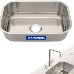 Cuba De Aço Inox Retangular Basic 47x30x14,5cm 18 Litros Tramontina Original
