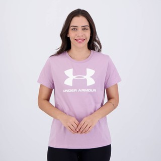 Camiseta Under Armour Live Sportstyle Feminina Lilás em Oferta na Shopee