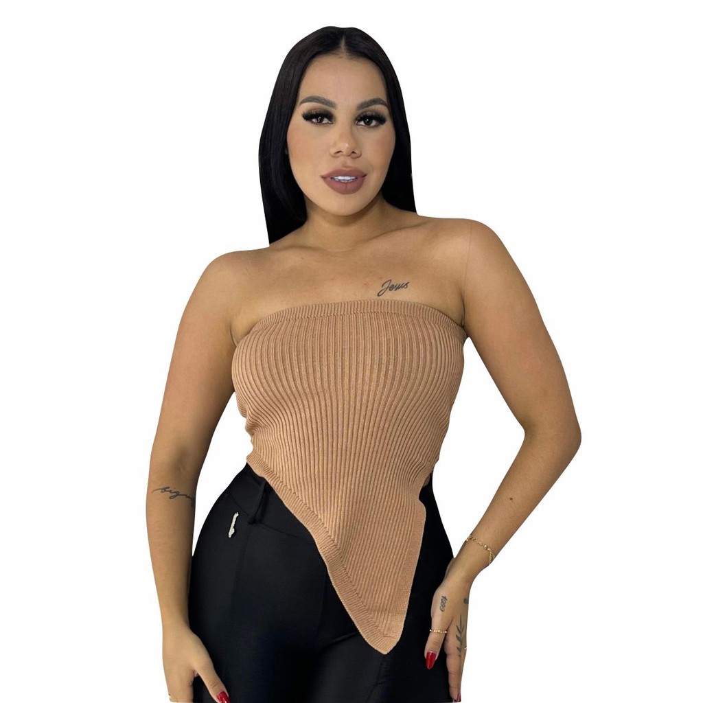 Tomara Que Caia Lorraine Blusinha Croped Tricot Modal Feminino