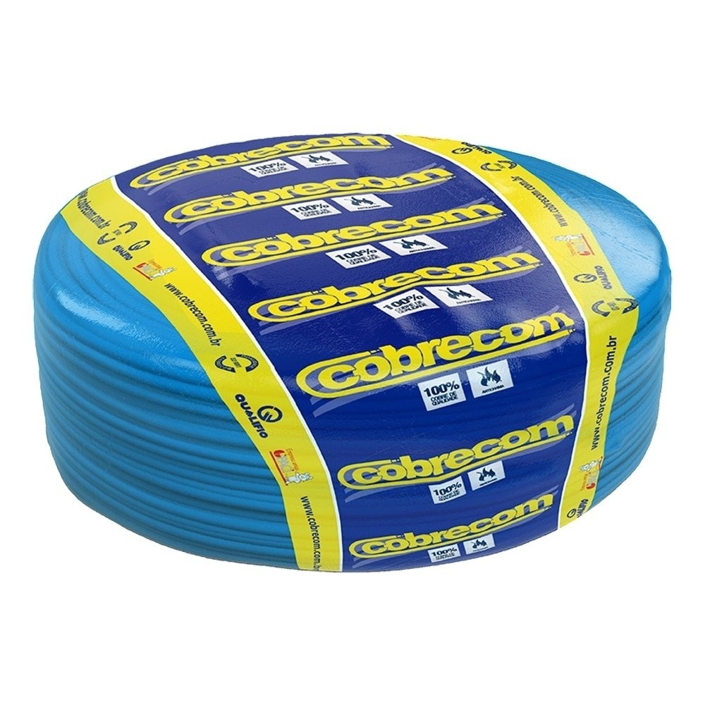 Cabo Flexível Cobrecom 16mmx100m Rolo 750V Azul - Home & Living