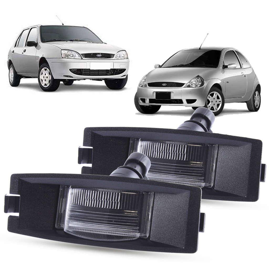 Par de Lanterna Luz de Placa + Soquete Ford Ka 1997 a 2007 Fiesta Street Hatch Sedan1996 a 2002 Street até 2007