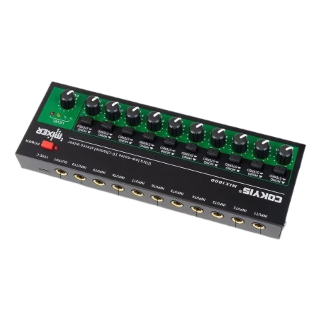 Mini Audio Stereo Mono Mixer Para 10 Canais Audio
