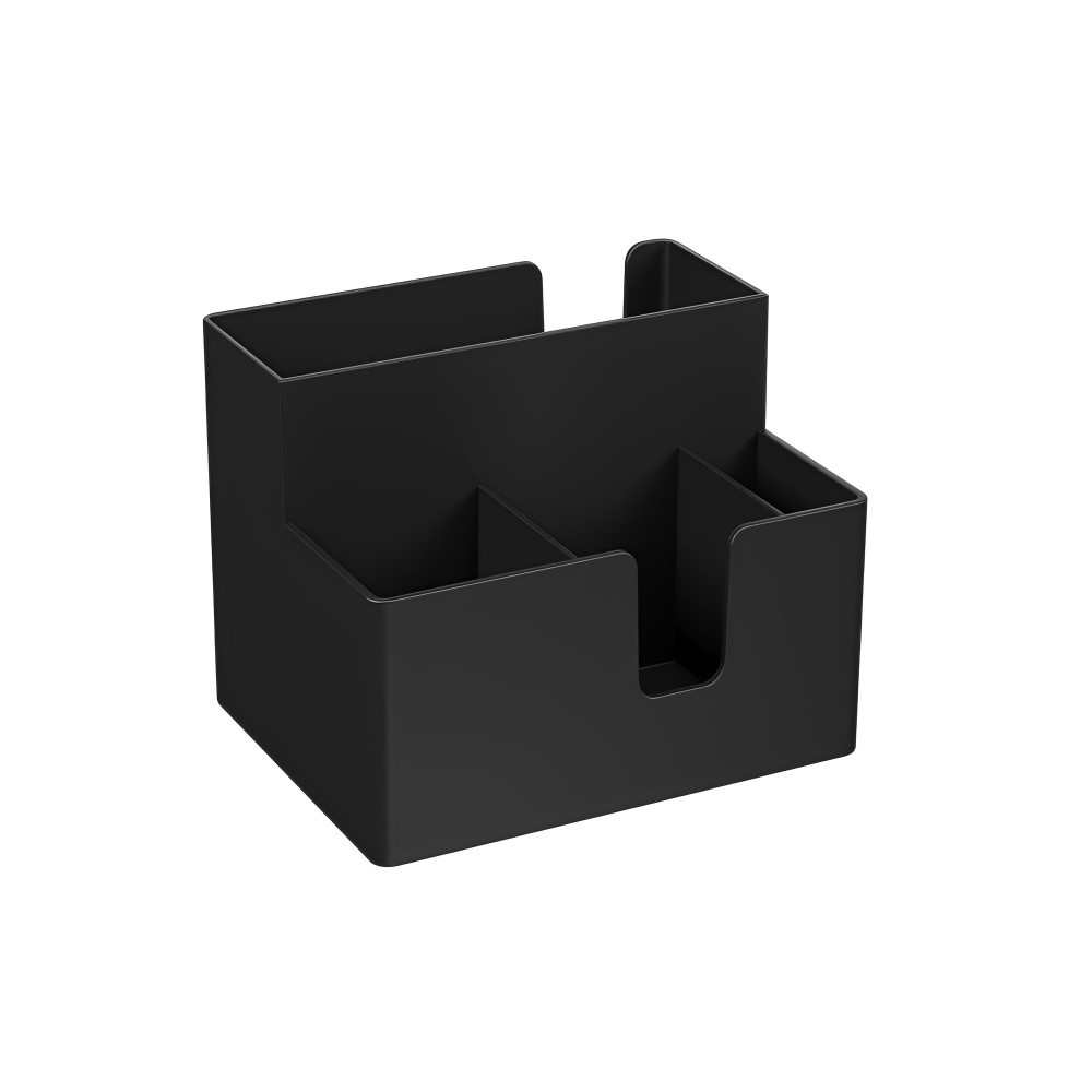 Porta Guardanapo e Sachês 14 x 10.6 x 9.4 cm Preto Coza