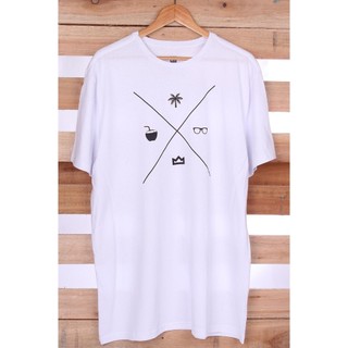 Camiseta Masculina Summer Icons Plus Size 100% Algodão Manga Curta Gola Redonda Gogocloset