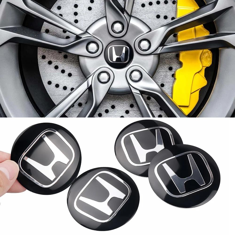 4 Peças 56mm Tampa Do Cubo Da Roda Carro Emblema Decalque Adesivo De Para HONDA-Fit CIVIC Accord HR-V CR Odyssey S660 Ridgeline Passport Pilot Freed De