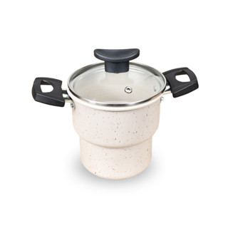 Cuscuzeiro Antiaderente Tampa de Vidro Teflon 14cm