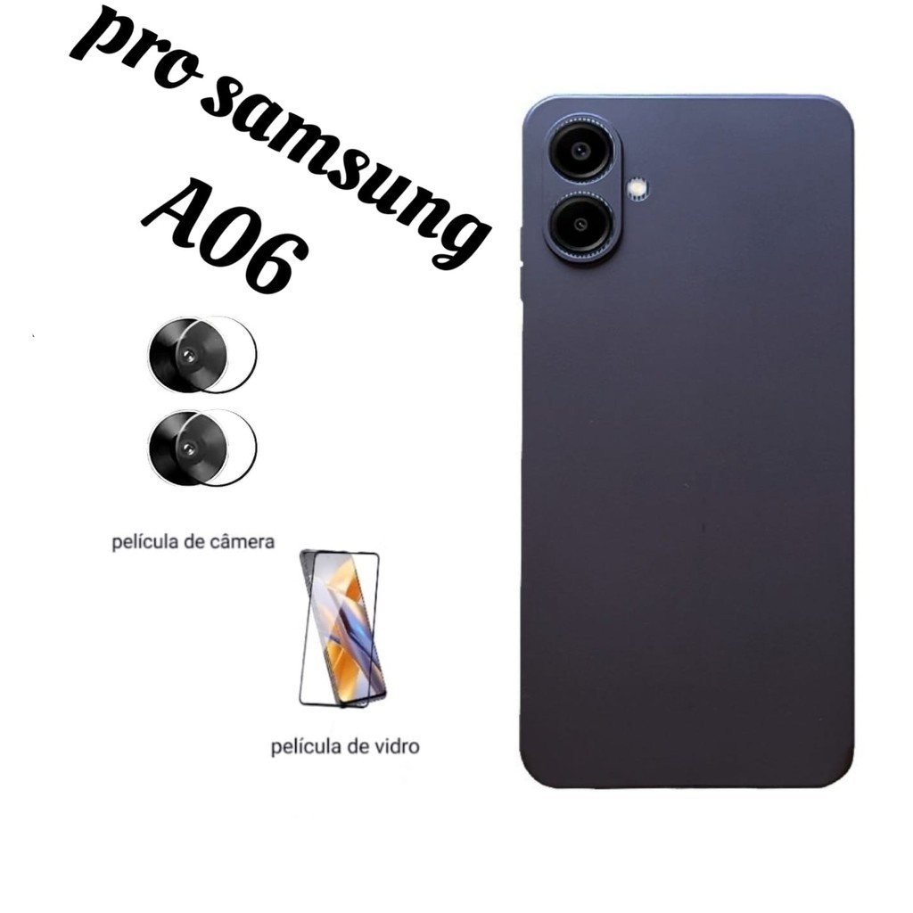 kit 3en1-Capa Capinha Anti Impacto Para Samsung Galaxy A16 A06 + película Vidro 3d + Vidro de câmera