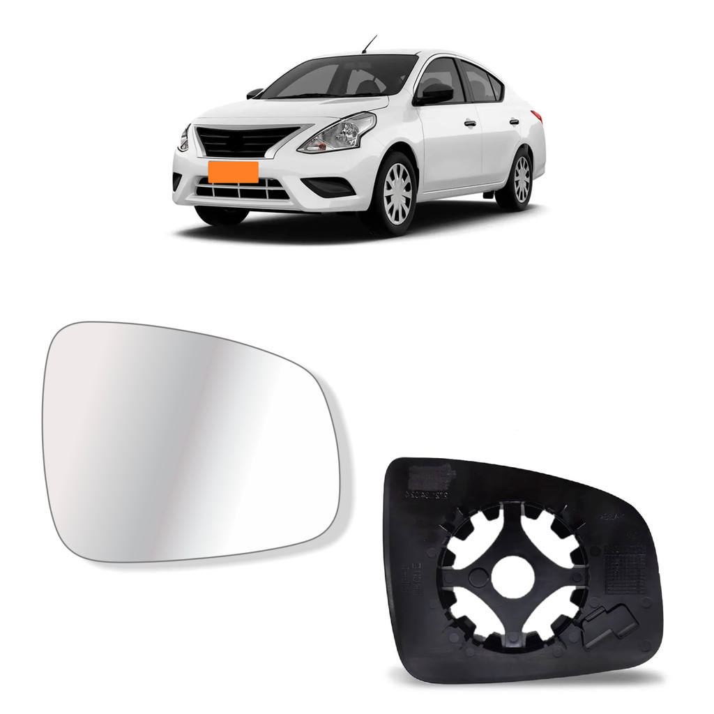 Lente Retrovisor Versa 2017 Ate 2019 Com Base Lado Esquerdo (Lado Motorista)