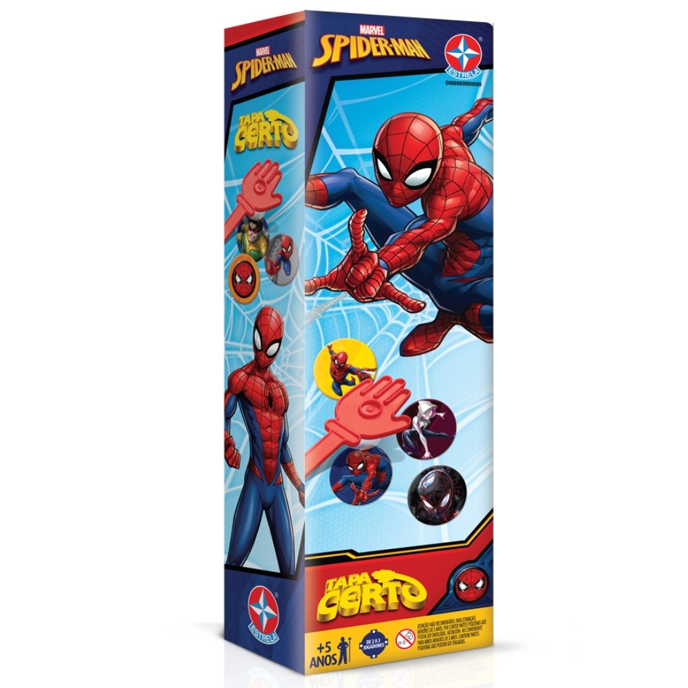 JOGO TAPA CERTO SPIDERMAN ESTRELA MÃOZINHA MARVEL HOMEM ARANHA FICHAS CARTAS CLÁ