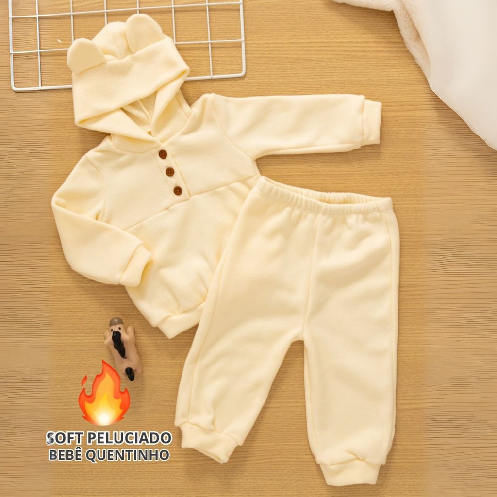 Conjunto Bebê Blusa e Calça Soft com Capuz MP1227-MS-C1