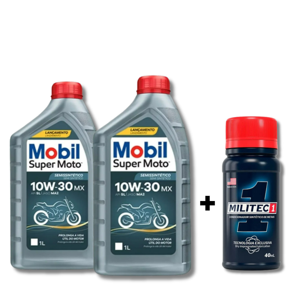 KIT 2 ÓLEO MOBIL 10W30 4T + 1 MILITEC 40ML