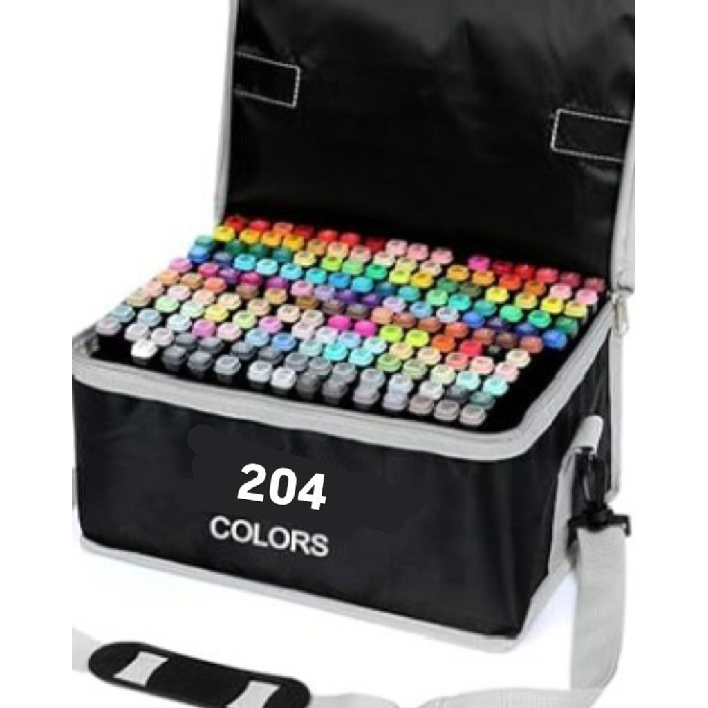 Canetinhas Escolar Ponta Dupla 204 Cores Marcador Permanente em Oferta na Shopee